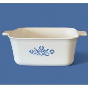 Vintage Corning Ware Rectangle Loaf Casserole Blue‎ Cornflower P-4-B  1.5 quart